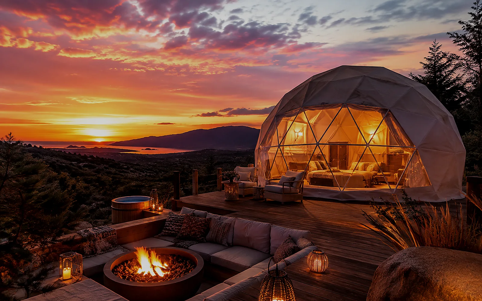 Glamping de noche